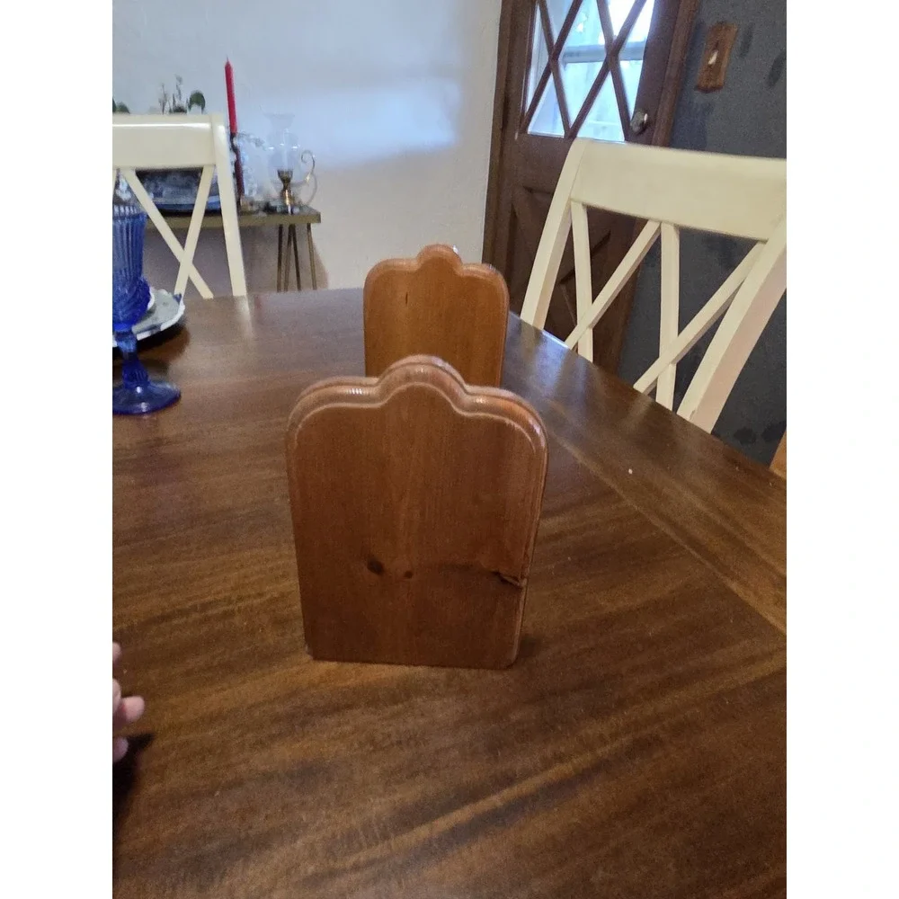 vintage mid-century wooden table-top Adjustable Bookends